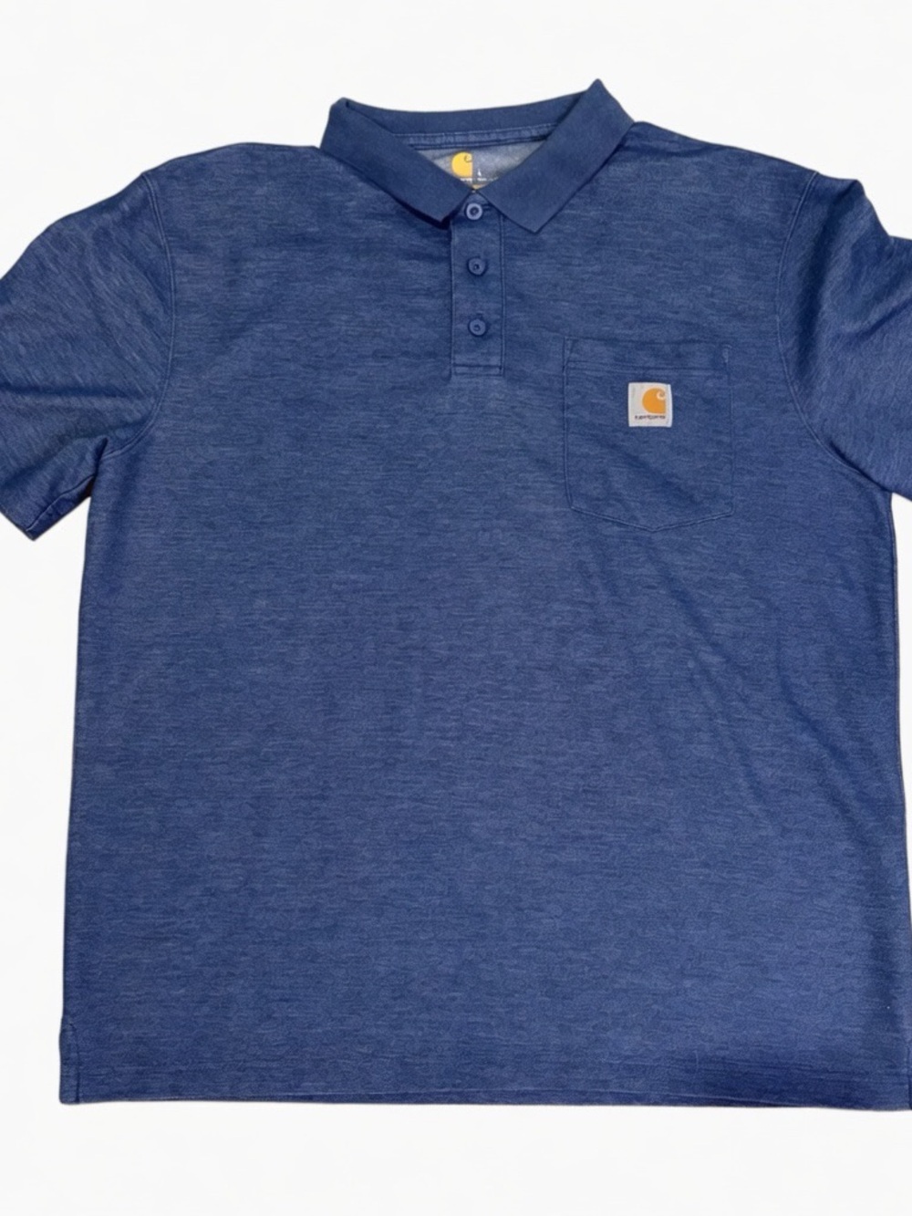Carhartt Men’s Heathered Navy Blue Polo with Chest Pocket